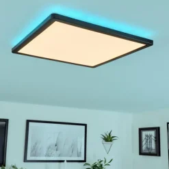 hofstein Plafonnier Hortinhas LED Noir, 1 lumière, Télécommandes, Changeur de couleurs