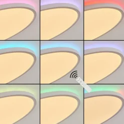 hofstein Plafonnier Hortinhas LED Blanc, 1 lumière, Télécommandes, Changeur de couleurs