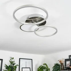 hofstein Plafonnier Hosum LED Nickel mat, 1 lumière