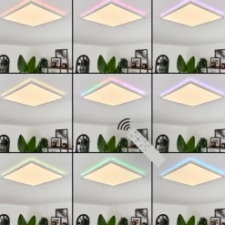 hofstein Plafonnier Hotinhas LED Blanc, 1 lumière, Télécommandes, Changeur de couleurs