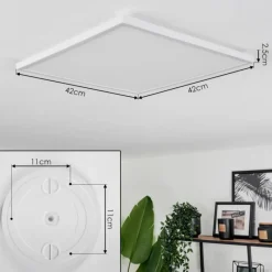 hofstein Plafonnier Hotinhas LED Blanc, 1 lumière, Télécommandes, Changeur de couleurs