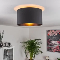 Lampes En Tissu-hofstein Plafonnier Huarate Noir, 1 lumière