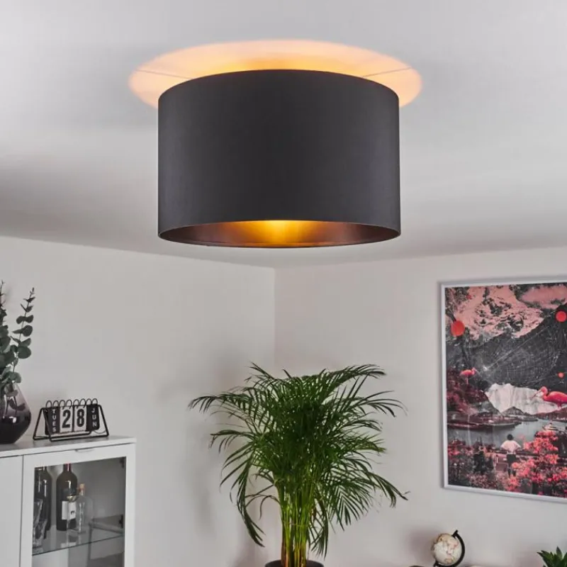 Lampes En Tissu-hofstein Plafonnier Huarate Noir, 1 lumière