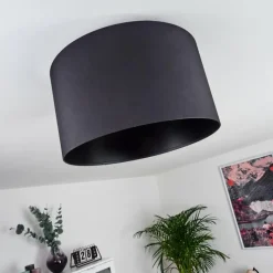 Lampes En Tissu-hofstein Plafonnier Huarate Noir, 1 lumière