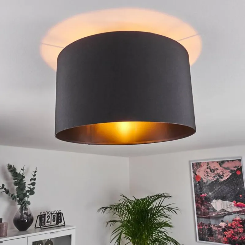 Lampes En Tissu-hofstein Plafonnier Huarate Noir, 1 lumière