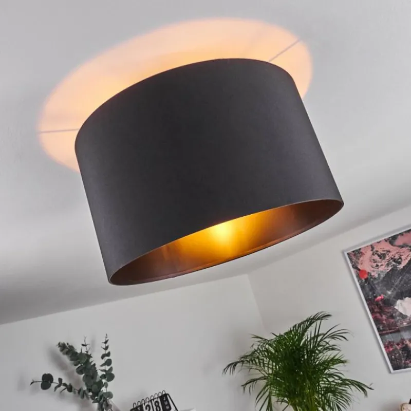 Lampes En Tissu-hofstein Plafonnier Huarate Noir, 1 lumière