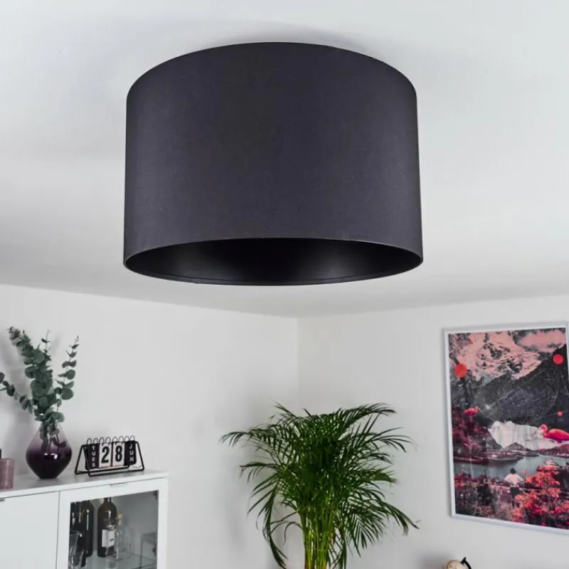 Lampes En Tissu-hofstein Plafonnier Huarate Noir, 1 lumière