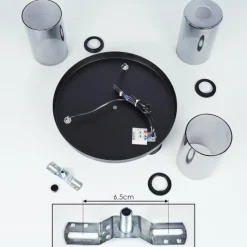 Suspension Verre Fumé-hofstein Plafonnier Hunouri Noir, 3 lumières