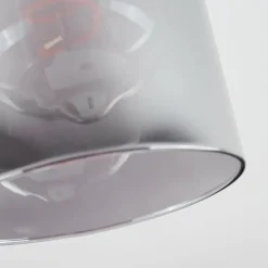 Suspension Verre Fumé-hofstein Plafonnier Hunouri Noir, 1 lumière