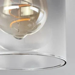 Suspension Verre Fumé-hofstein Plafonnier Hunouri Noir, 1 lumière