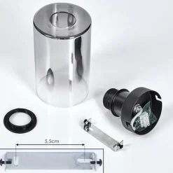 Suspension Verre Fumé-hofstein Plafonnier Hunouri Noir, 1 lumière