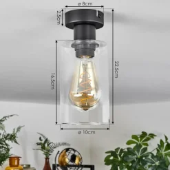 hofstein Plafonnier Hunouri Noir, 1 lumière