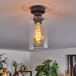 hofstein Plafonnier Hunouri Noir, 1 lumière