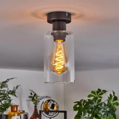 hofstein Plafonnier Hunouri Noir, 1 lumière