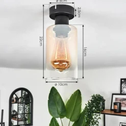 hofstein Plafonnier Hunouri Noir, 1 lumière