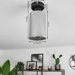 hofstein Plafonnier Hunouri Noir, 1 lumière