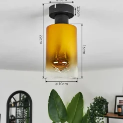 hofstein Plafonnier Hunouri Noir, 1 lumière