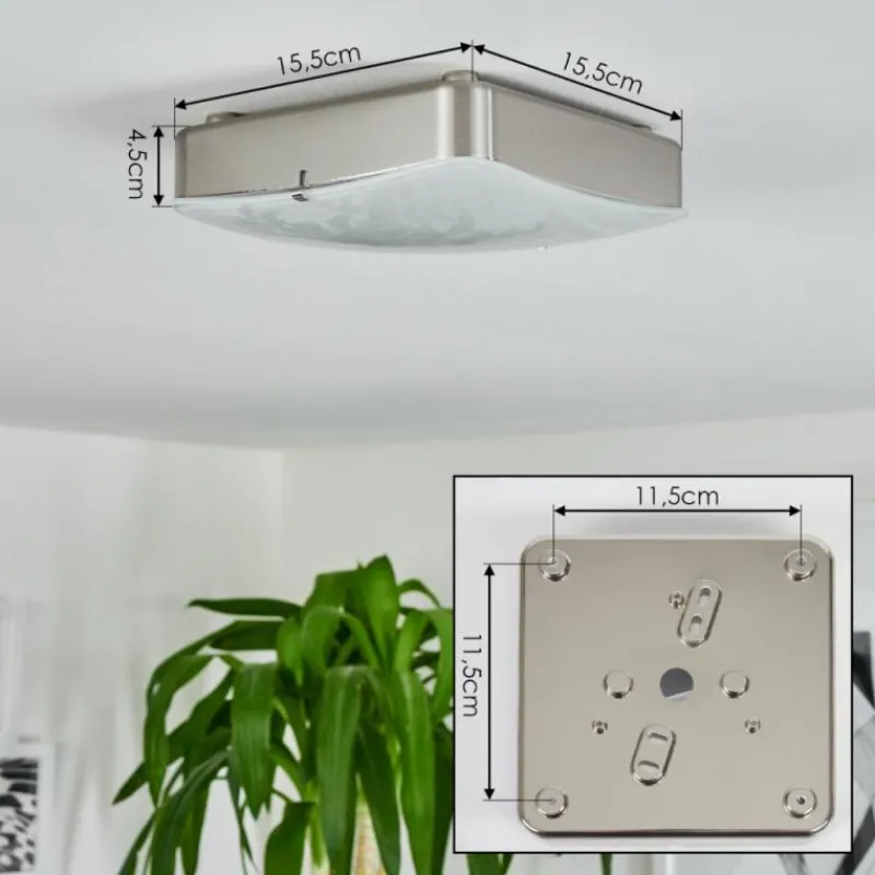 hofstein Plafonnier Hutton LED Nickel mat, 1 lumière