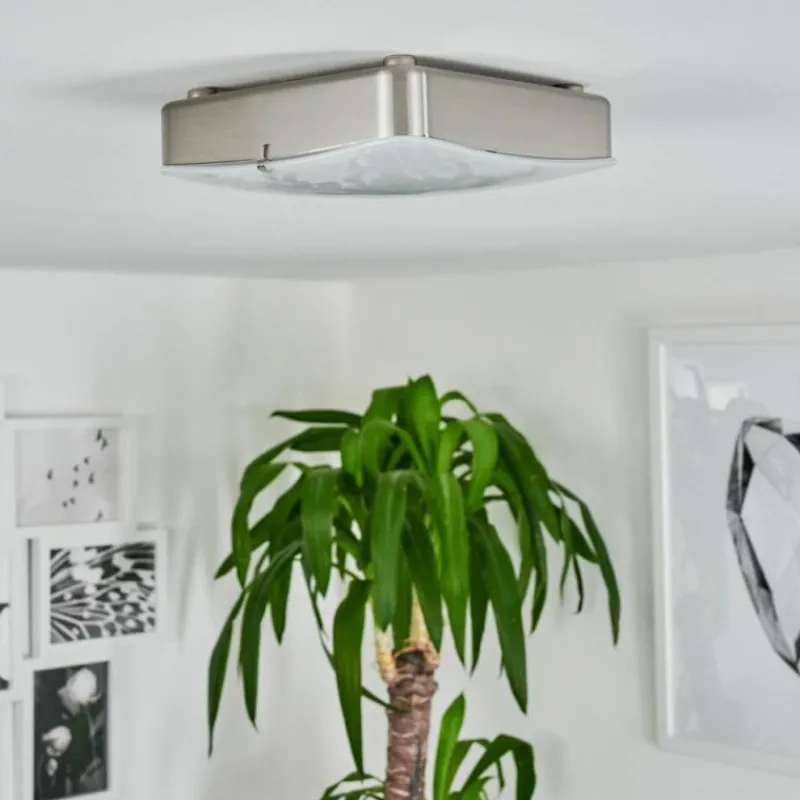 hofstein Plafonnier Hutton LED Nickel mat, 1 lumière