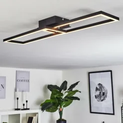 hofstein Plafonnier Hyacinthe LED Chrome, Noir, 1 lumière