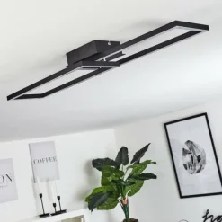 hofstein Plafonnier Hyacinthe LED Chrome, Noir, 1 lumière