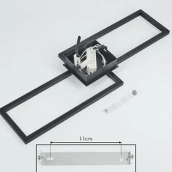 hofstein Plafonnier Hyacinthe LED Chrome, Noir, 1 lumière