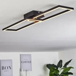 hofstein Plafonnier Hyacinthe LED Chrome, Noir, 1 lumière