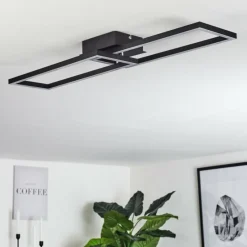 hofstein Plafonnier Hyacinthe LED Chrome, Noir, 1 lumière