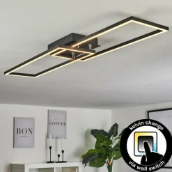 hofstein Plafonnier Hyacinthe LED Chrome, Noir, 1 lumière