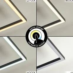 hofstein Plafonnier Hyacinthe LED Chrome, Noir, 1 lumière