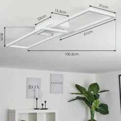 hofstein Plafonnier Hyacinthe LED Chrome, Blanc, 1 lumière