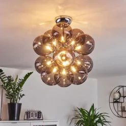 hofstein Plafonnier Hyco Chrome, 12 lumières