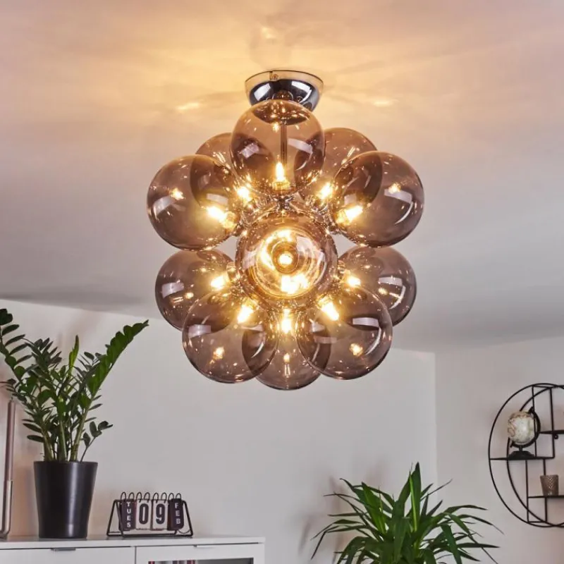 hofstein Plafonnier Hyco Chrome, 12 lumières