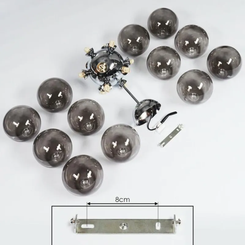 hofstein Plafonnier Hyco Chrome, 12 lumières