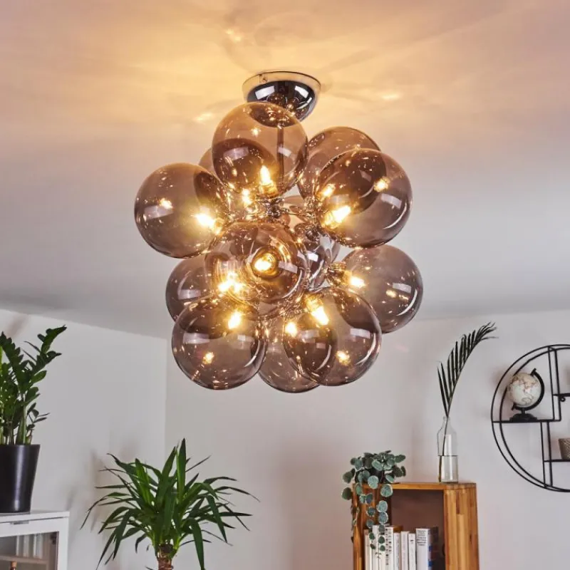 hofstein Plafonnier Hyco Chrome, 12 lumières