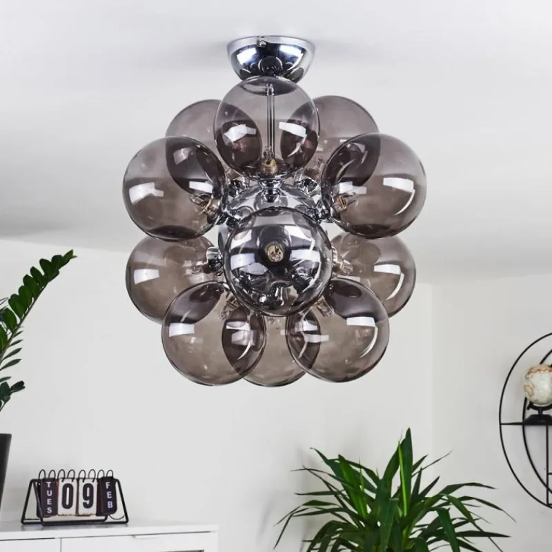 hofstein Plafonnier Hyco Chrome, 12 lumières