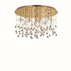 Luminaires Ideallux Plafonnier Ideal Lux MOONLIGHT Champagne, Aspect cristal, 12 lumières* Plafonniers