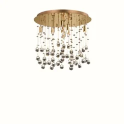 Lampes Dorées-Luminaires Ideallux Plafonnier Ideal Lux MOONLIGHT Or, Aspect cristal, 8 lumières