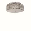 Luminaires Ideallux Plafonnier Ideal Lux ROMA Chrome, Aspect cristal, 4 lumières* Plafonniers
