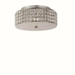 Luminaires Ideallux Plafonnier Ideal Lux ROMA Chrome, Aspect cristal, 4 lumières* Plafonniers