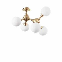 Lampes À Boules-Luminaires Ideallux Plafonnier Ideallux NODI Laiton, 5 lumières