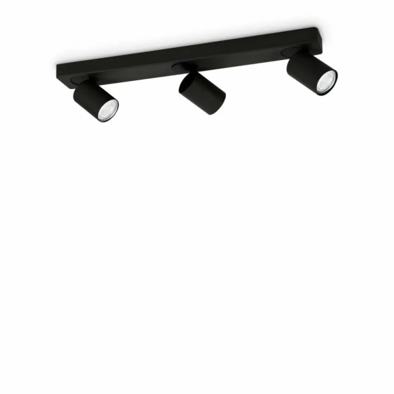 Luminaires Ideallux Plafonnier Ideallux RUDY Noir, 3 lumières* Plafonniers