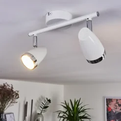 hofstein Plafonnier Idlewild LED Chrome, Blanc, 2 lumières