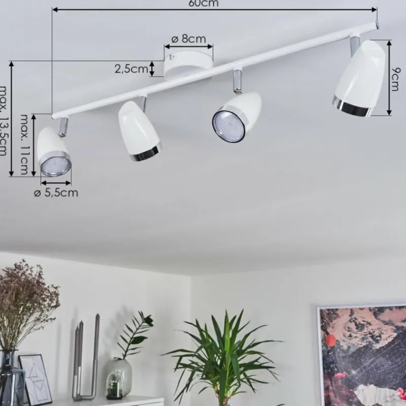 hofstein Plafonnier Idlewild LED Chrome, Blanc, 4 lumières* Spots Et Projecteurs