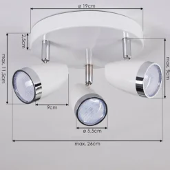 hofstein Plafonnier Idlewild LED Chrome, Blanc, 3 lumières