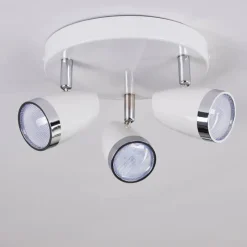 hofstein Plafonnier Idlewild LED Chrome, Blanc, 3 lumières