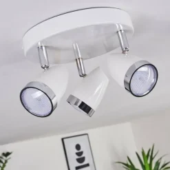 hofstein Plafonnier Idlewild LED Chrome, Blanc, 3 lumières