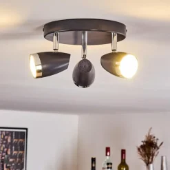 Lampes Industrielles-hofstein Plafonnier Idlewild LED Noir, 3 lumières