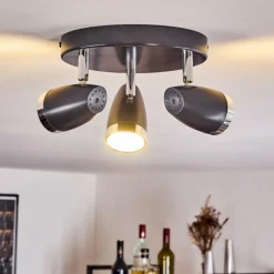 Lampes Industrielles-hofstein Plafonnier Idlewild LED Noir, 3 lumières