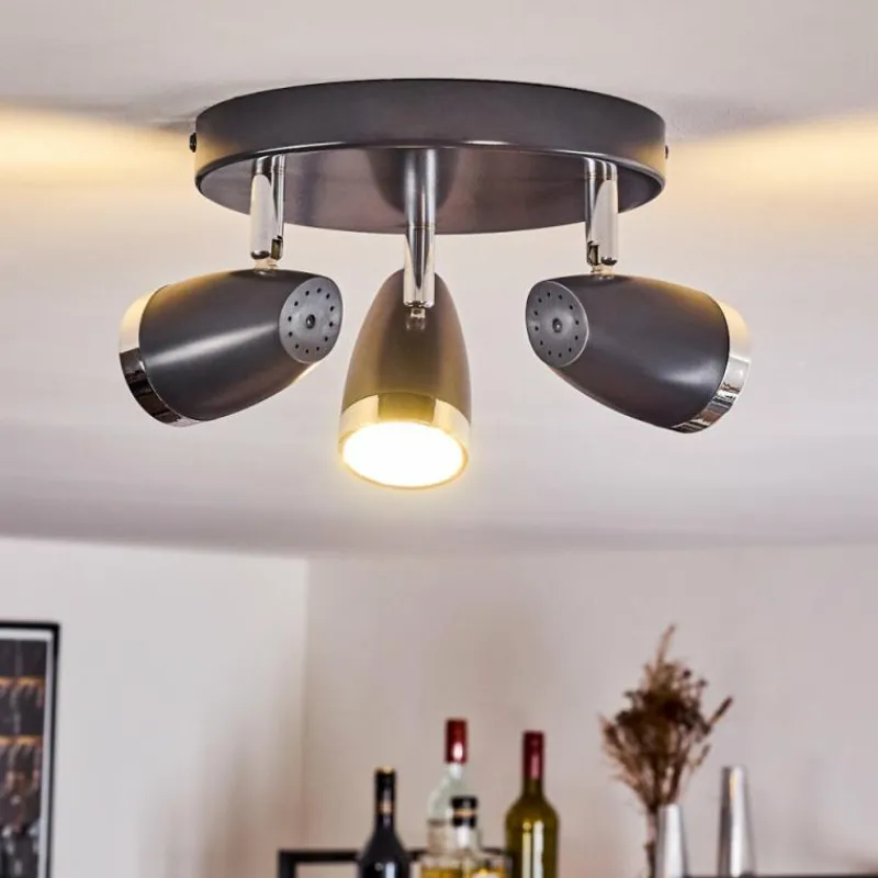 Lampes Industrielles-hofstein Plafonnier Idlewild LED Noir, 3 lumières